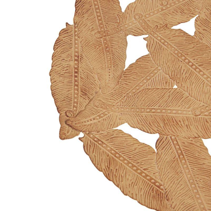 Latitude Run® Textured Feather 3-Piece Metal Disc Wall Decor Set