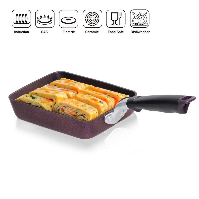 TECHEF Tamagoyaki Japanese Omelette Pan/Egg Pan - Medium/Purple