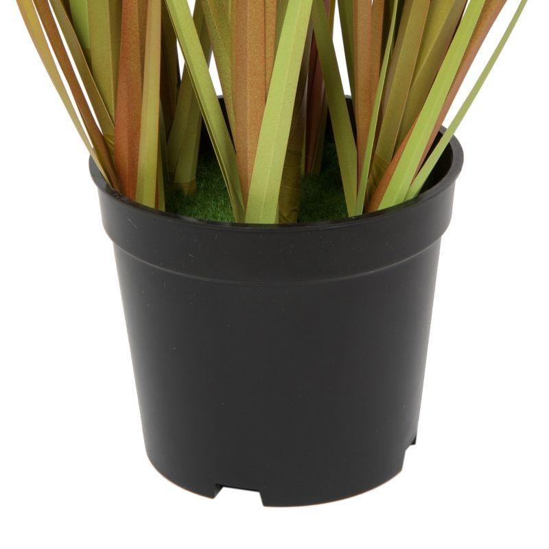 Vickerman 24" PVC Artificial Potted Mixed Brown Grass. In a 5"Lx5"Wx3.75"H base.
