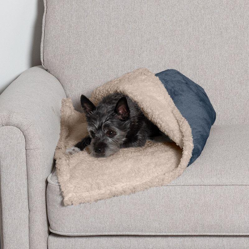 FurHaven Soft-Edge Snuggly & Warm Waterproof Blanket for Cats & Dogs - Small, Cozy Denim
