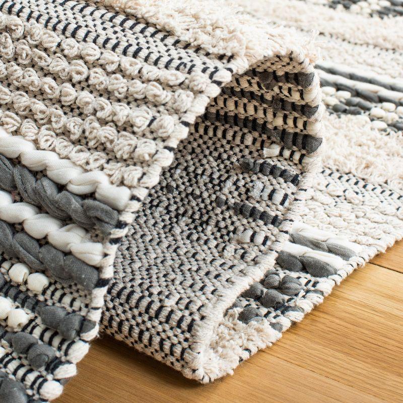 Gray and Beige Handwoven Wool Cotton 8' x 10' Area Rug