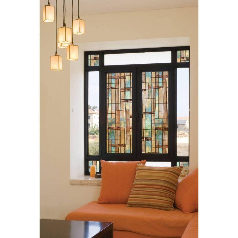 City Lights Multicolor Vinyl Stained Glass Window Film