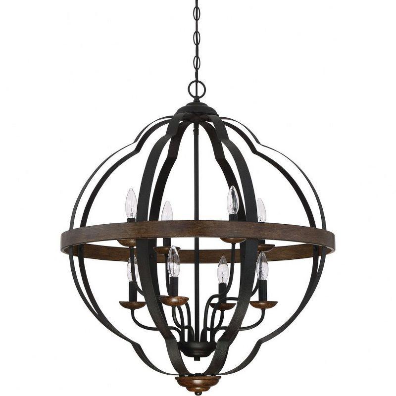 Marcado Black 8-Light Glass and Steel Chandelier