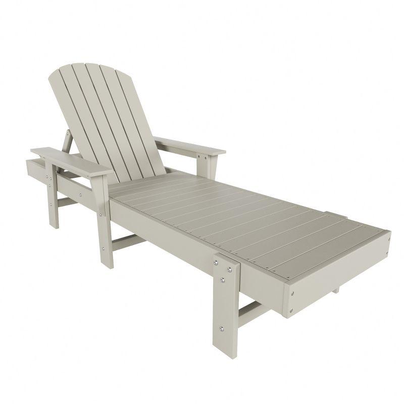 WestinTrends Dylan 2 Piece Adirondack Poly Reclining Chaise Lounge With Arms