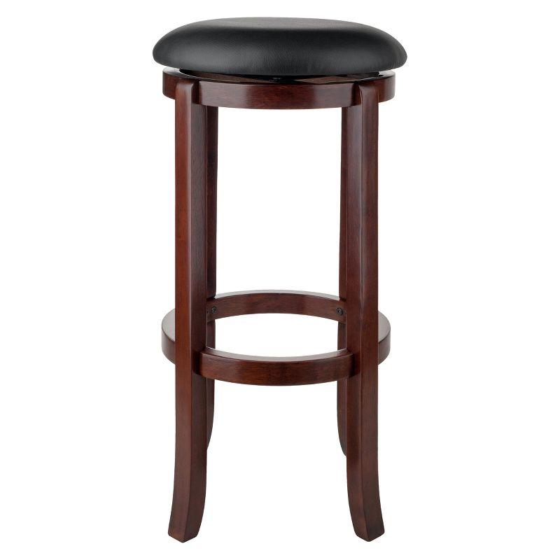 Winsome 30" Walcott Swivel Barstools - Walnut: Fixed Height, Round Seat, Wood Frame