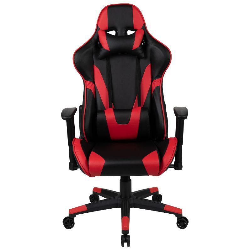 Flash Furniture X20 Gaming Chair Racing Office Ergonomic Computer PC Adjustable Swivel Chair with Fully Reclining Back in Red LeatherSoft