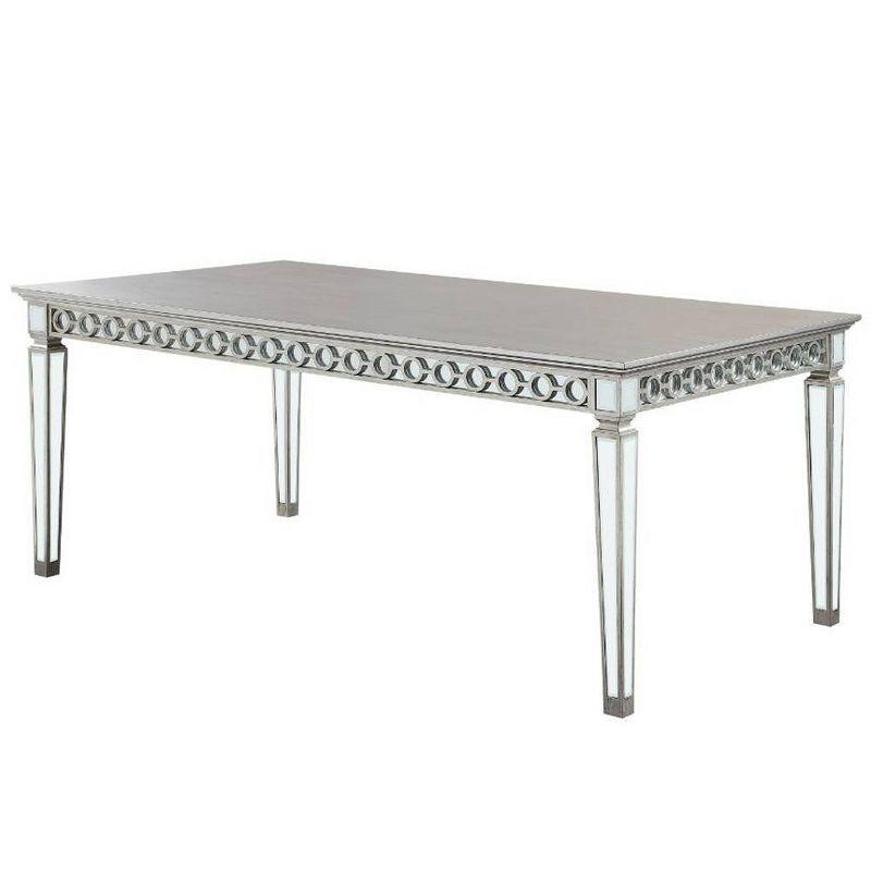 Varian Mirrored & Antique Platinum Extendable Dining Table