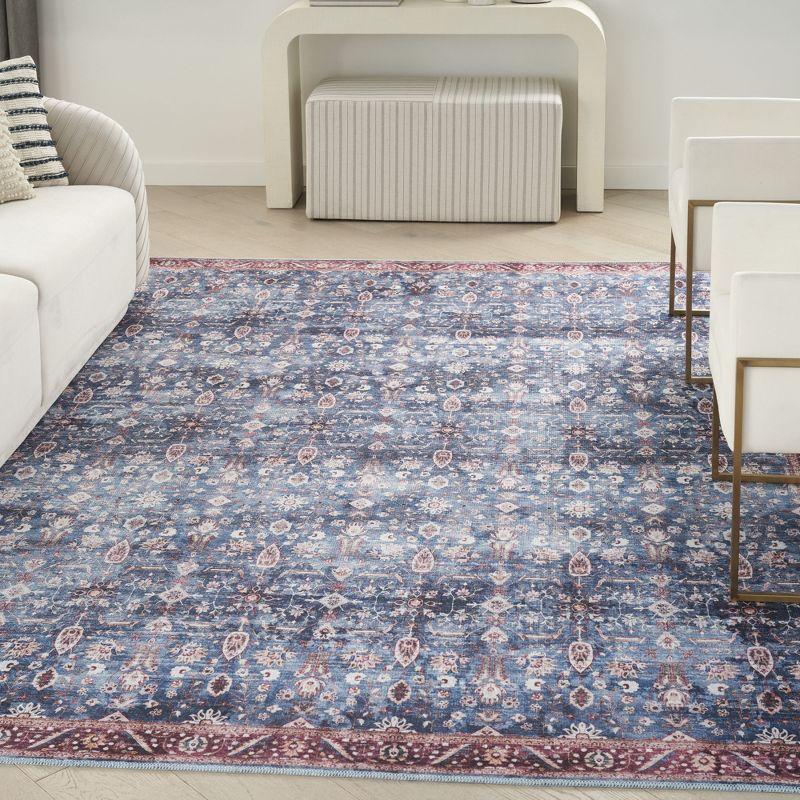 Nourison Washable Brilliance 5'3" x 7'3" Blue/Brick Vintage Indoor Rug