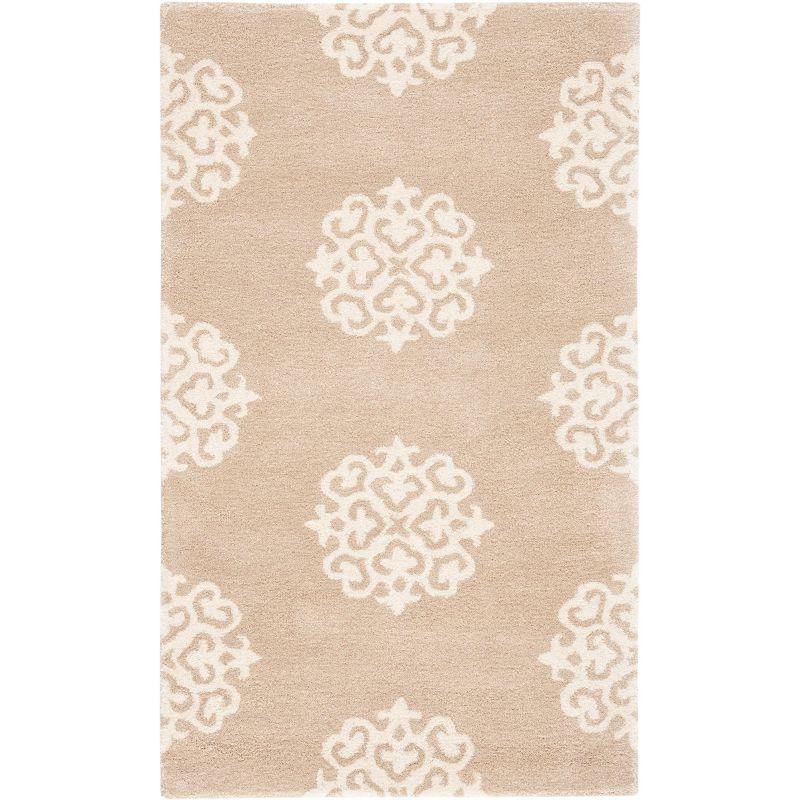 Handmade Beige/Ivory Tufted Wool-Viscose Blend Area Rug 9' x 12'