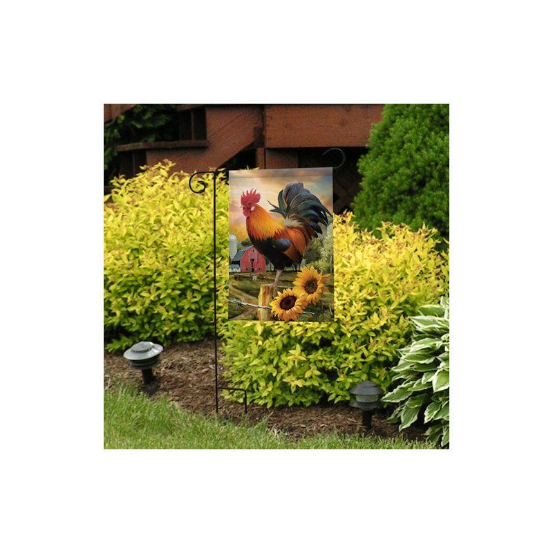 Fancy Rooster Summer Garden Flag Dawn Farm Barn 18" x 12.5" Briarwood Lane