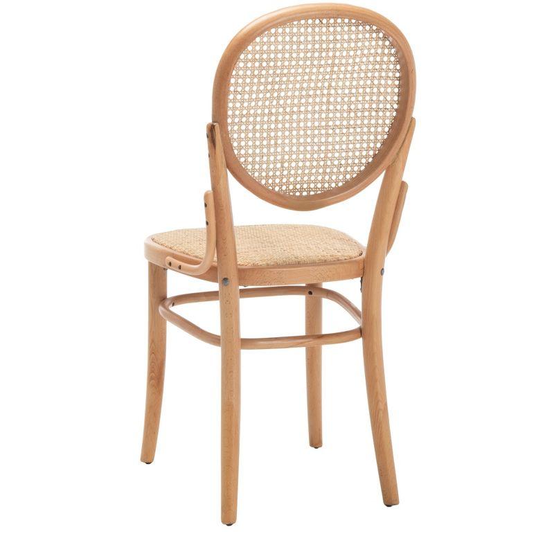 Elegant Transitional Natural Cane and Wood Side Chair