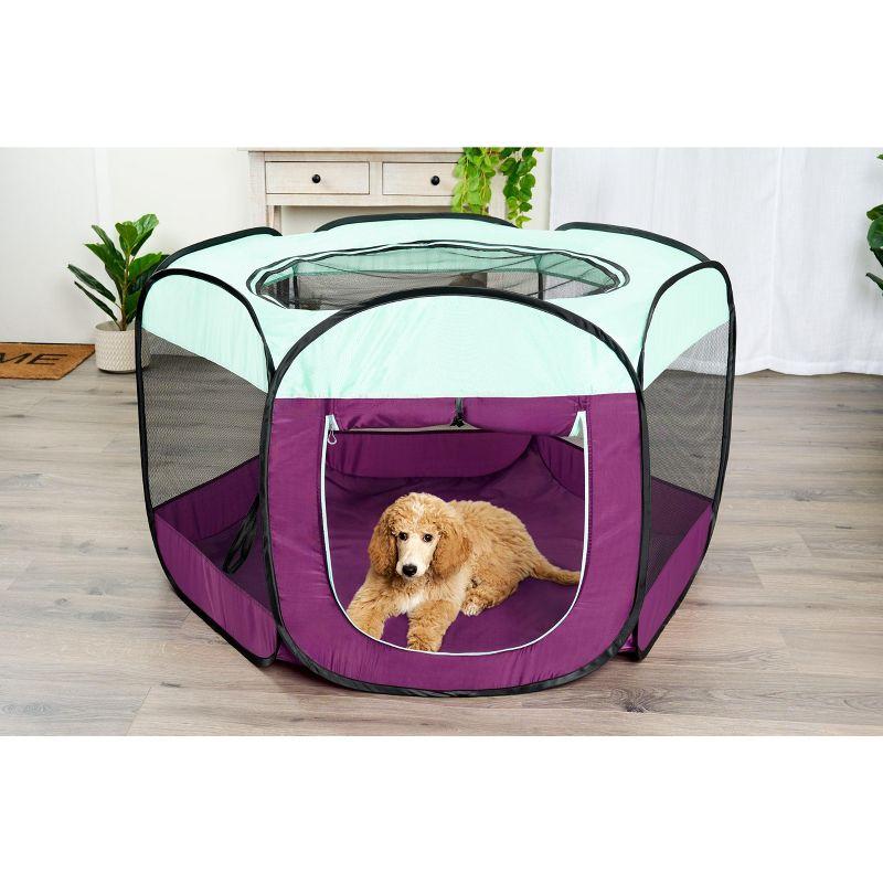 6 Panel Mesh Pet Playpen With Door