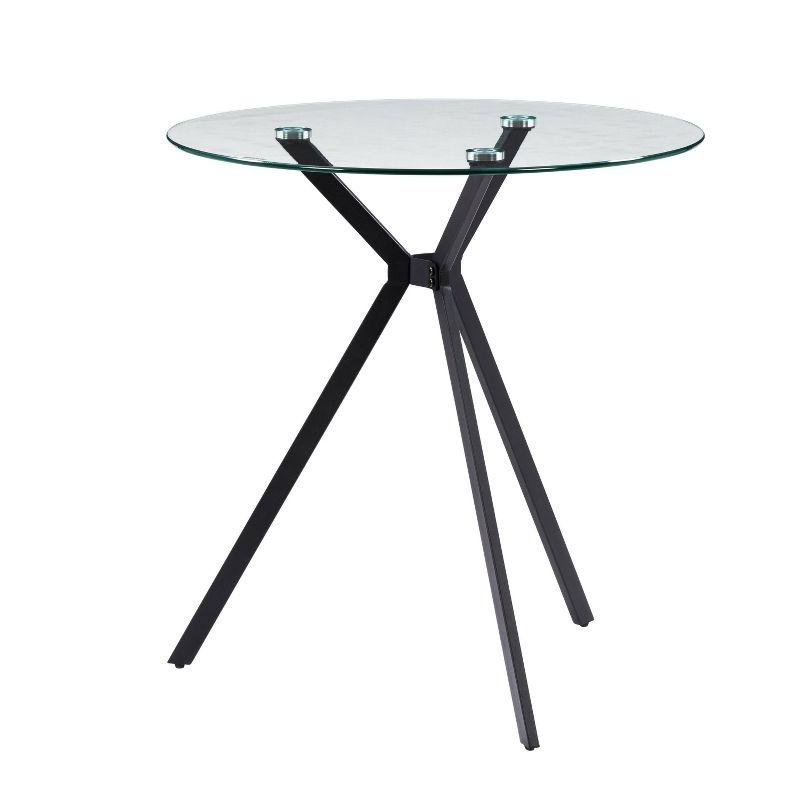 Lennox Round Glass Top Black Iron Bistro Table