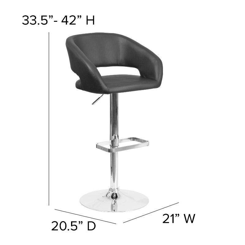 Flash Furniture Contemporary Vinyl Adjustable Height Barstool with Rounded Mid-Back