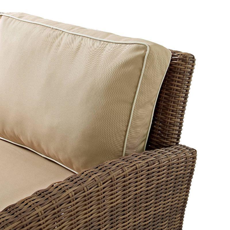 Bradenton 3-Piece Brown Wicker Outdoor Seating Set with Sand Cushions