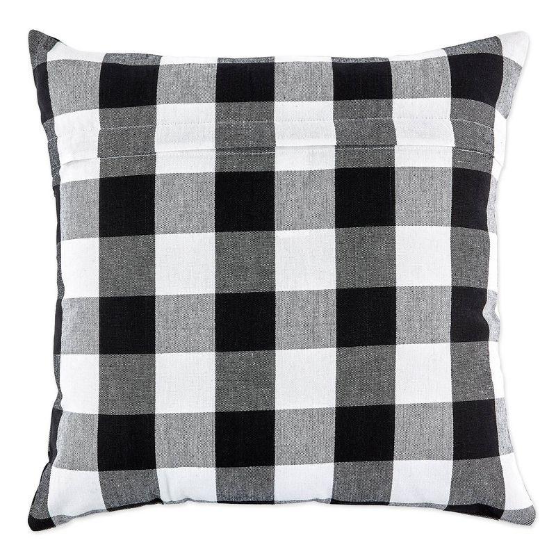 4pk 18"x18" Gingham Buffalo Check Assorted Square Throw Pillow Covers Black/White - Design Imports: Cotton, Machine Washable