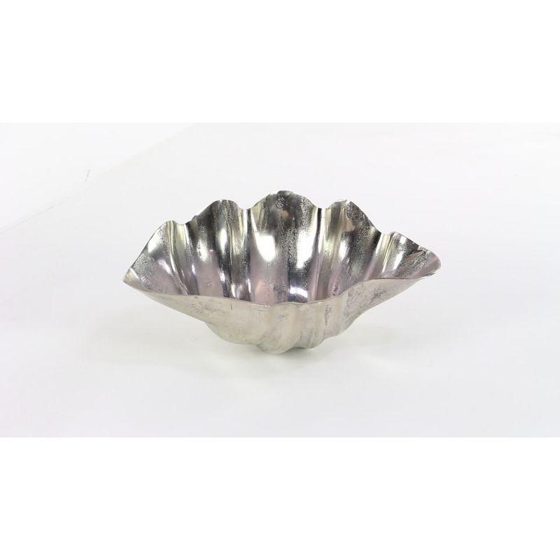 Shuman Aluminum Metal Shell Silver Decorative Bowl