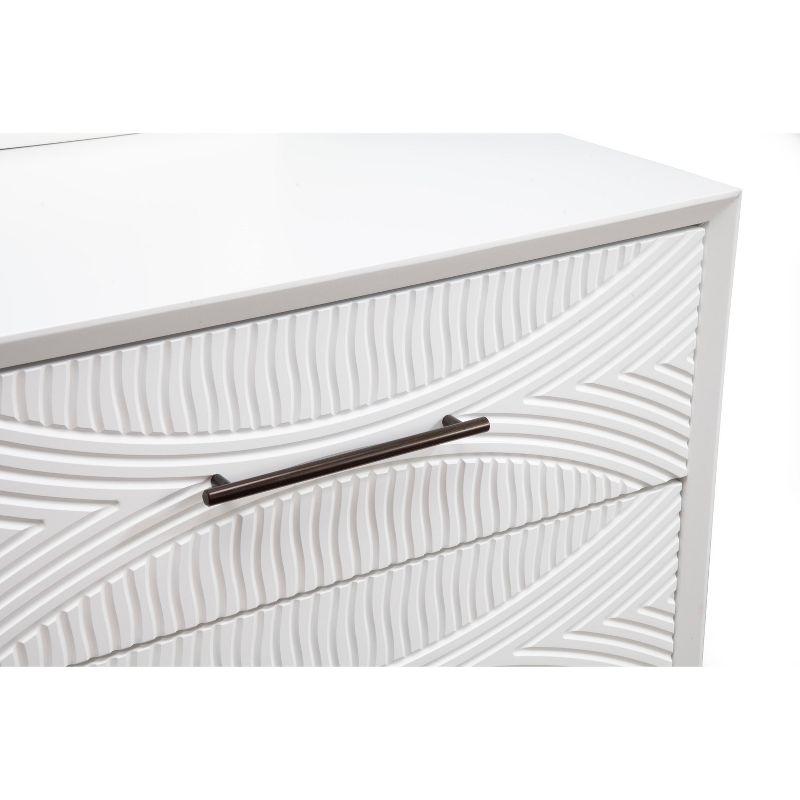 Alpine Furniture Tranquility 2 Drawer Nightstand, 22" W X 16" D X 26" H, white