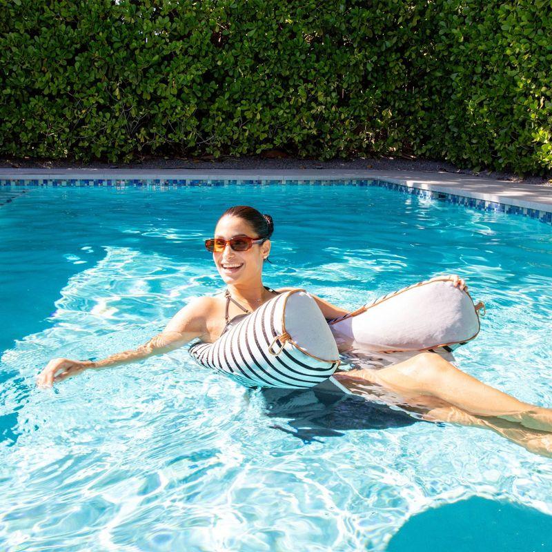 Big Joe Lux Bali Sling Pool Float, Cape Stripe, UV Protected, No Inflation Needed