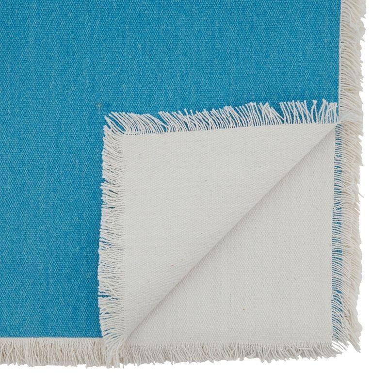 Saro Lifestyle Dining Table Runner With Fringe Borders, Aqua, 16" x 72"