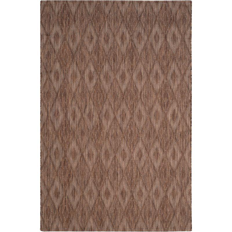 Courtyard CY8522 Power Loomed Indoor and Outdoor Area Rug - Brown/Brown - 5'3"x7'7" - Safavieh