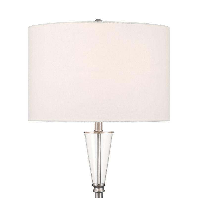 360 Lighting Shasta Modern 62 1/2" Tall Standing Floor Lamp Skinny Pole Silver Clear Glass Brushed Nickel Finish Living Room Bedroom House Reading