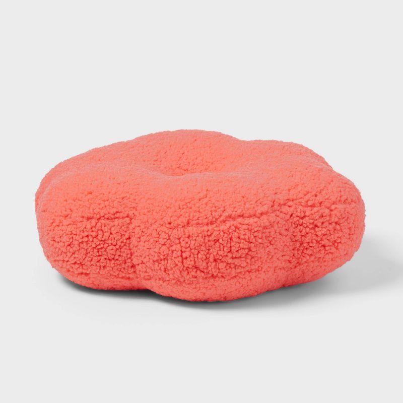 Flower Boucle Kids' Decorative Pillow Coral Red - Pillowfort™