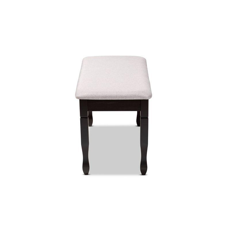 Charlton Home® Gethyn Grey Fabric Upholstered Bench With Dark Brown Finished Wood, 18.9'' H X 47.8'' W X 16.1'' D