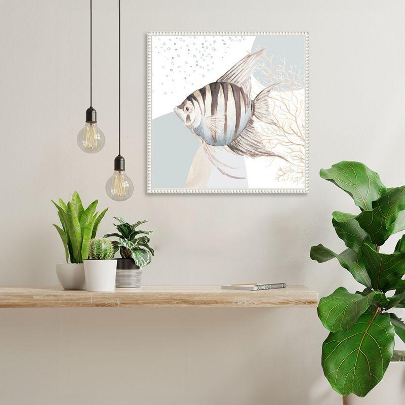 Amanti Art Ocean Oasis Bubbles Striped Fish by Patricia Pinto Framed Canvas Wall Art