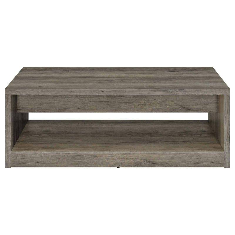 Coaster Felix Farmhouse 2 Drawer Rectangular Wood Coffee Table Gray Driftwood