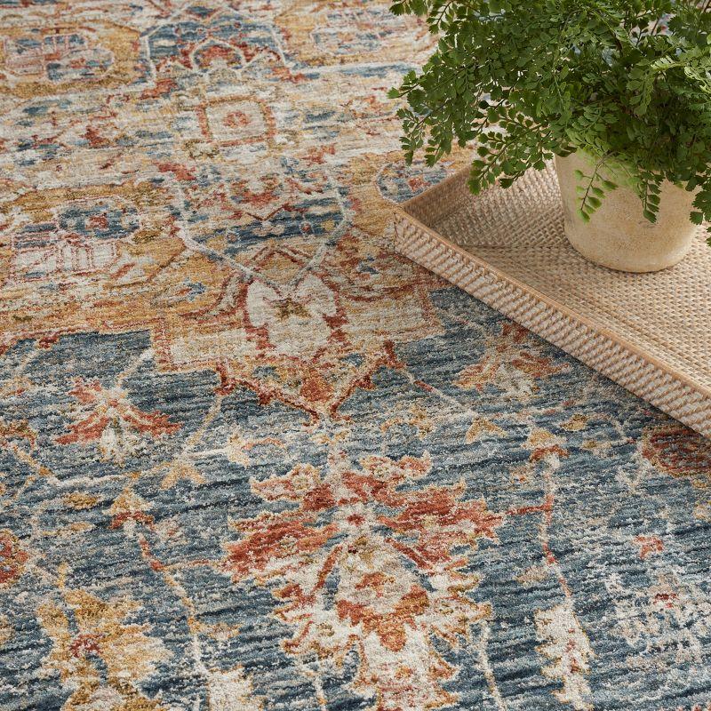 Nourison Petra Vintage Medallion Indoor Rug Ivory Blue 9'3" x 12'7"