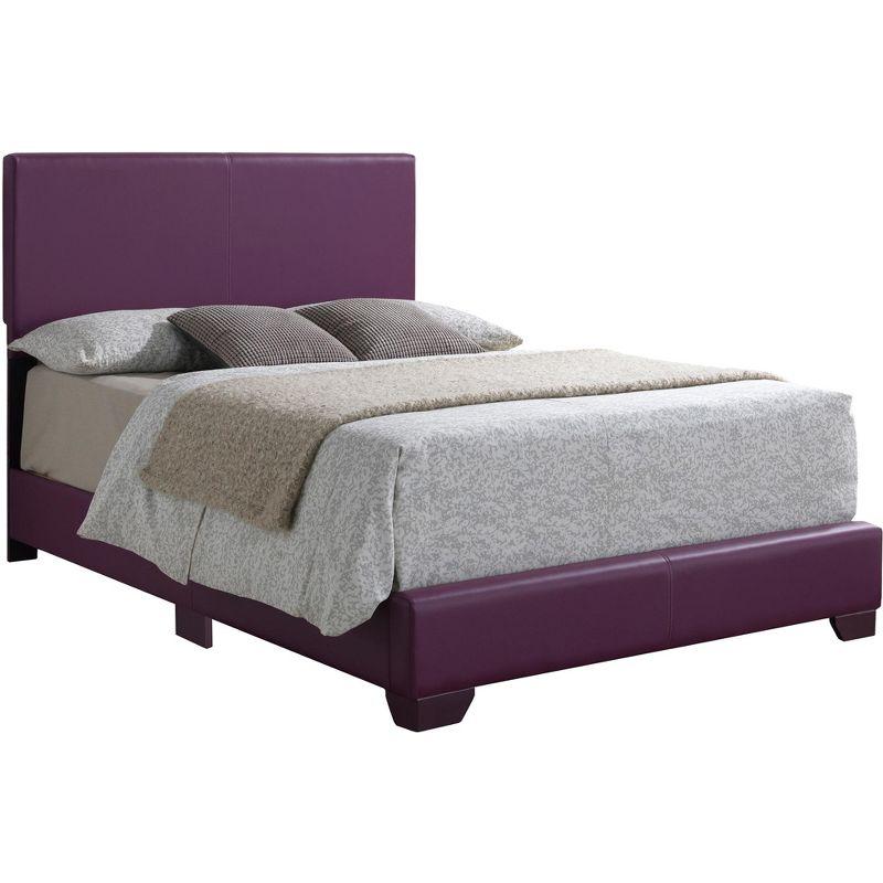 Aaron Purple Faux Leather Full Upholstered Bed