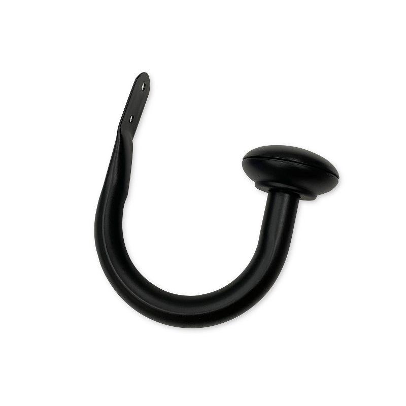 Set of 2 (2.7"x6.5") Steel Curtain Holdbacks in Matte Black - Lumi Home Furnishings