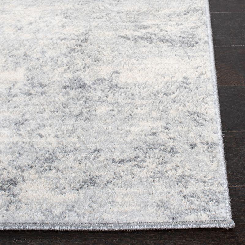 Elegant Gray Synthetic 9' x 12' Hand-Knotted Area Rug