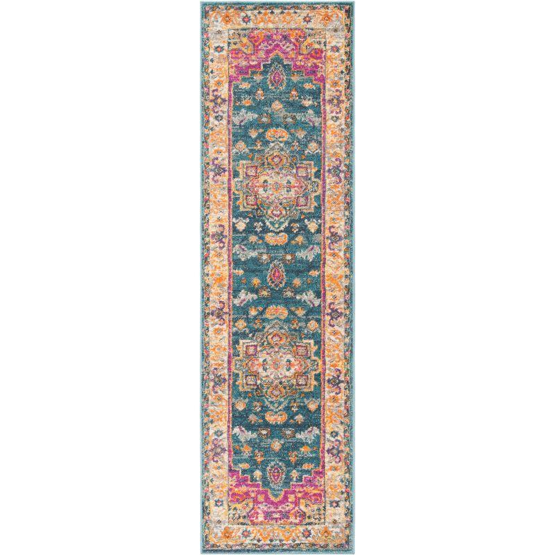 Madison 200 MAD202 Power Loomed Indoor Runner Rug - Blue/Multi - 2'3"x10' - Safavieh