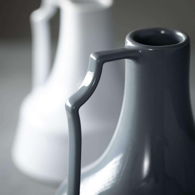 Sullivans Slim Handled Ceramic Jar Set of 2, 8.5"H & 6.5"H Gray