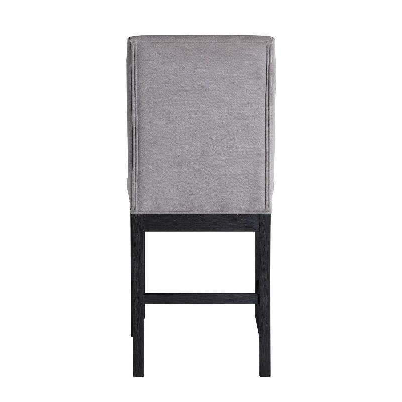 2pk 24" Yves Counter Height Barstool Charcoal - Steve Silver Co.: Padded Back, Rubberwood Legs