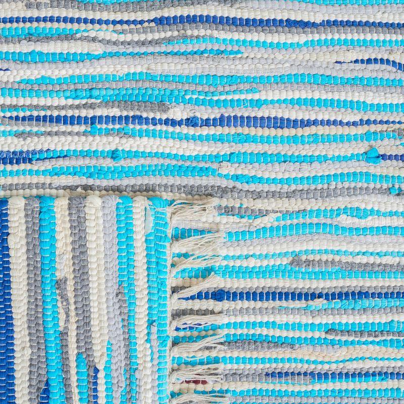 Rag Area Rug RAR129 Hand Woven Area Rug - Turquoise/Multi - 8'x10' - Safavieh.