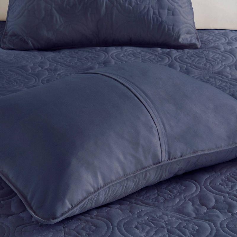 Madison Park Quebec 3 Piece Split Corner Pleated Quilted Bedspread