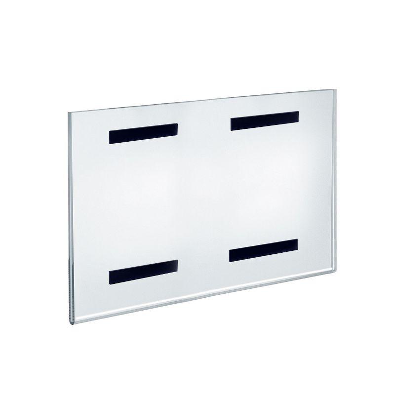 Azar Displays Clear Acrylic Magnet Back Sign Holder Frames 14" W x 11" H - Landscape / Horizontal, 2-Pack (Set of 2)