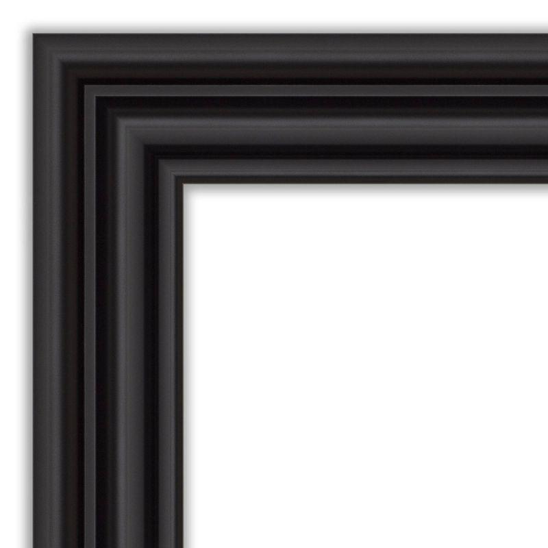 Amanti Art 42"x30" Non-Beveled Colonial Black Wall Mirror : Modern Style, Polystyrene Frame, Includes Mounting Hardware