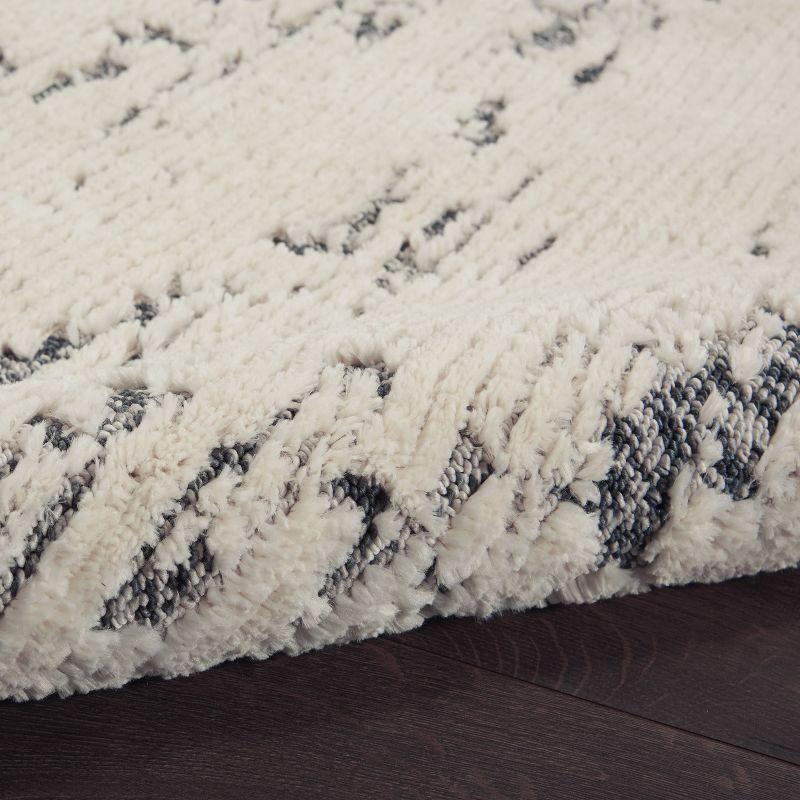 Nourison Textured Contemporary Plush Indoor Area Rug Ivory Blue 7'10" x 9'10"