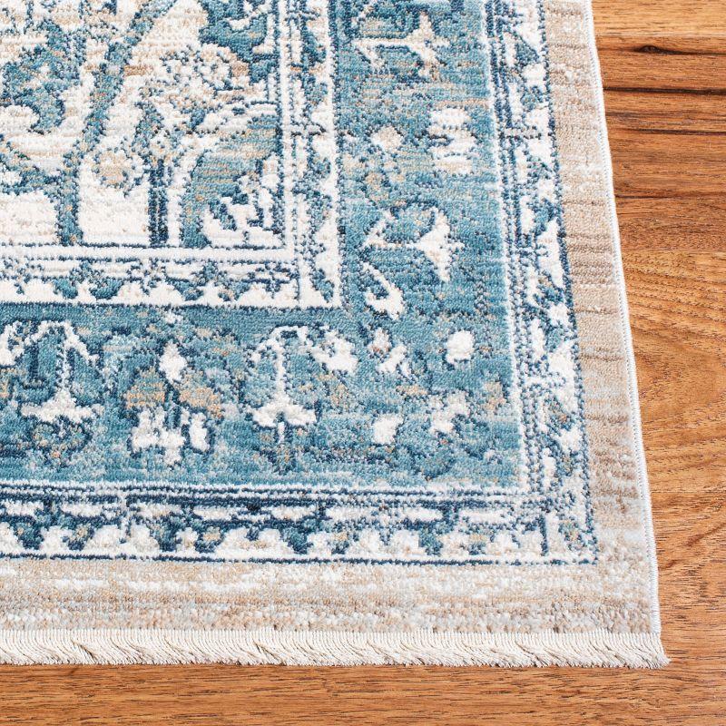 Elegant Victoria Blue-Grey Hand-Knotted Synthetic Area Rug, 2'2" x 4'