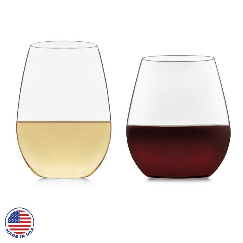 Libbey Signature Kentfield Stemless 12 Piece Wine Glass Party Set for Red and White Wines