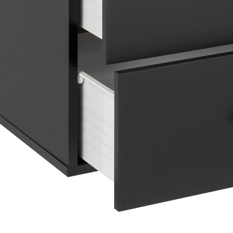 Versatile Wall-Mounted Black Laminated Composite Wood 3-Drawer Cabinet