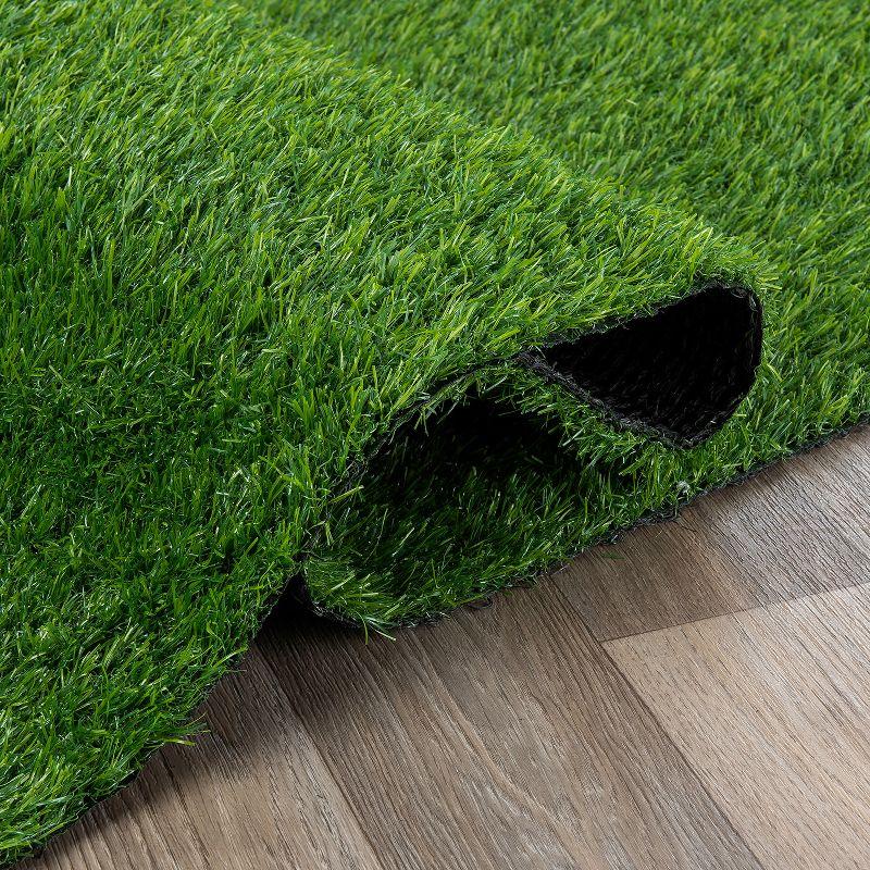 World Rug Gallery Artificial Turf Solid Grass Indoor Outdoor Area Rug