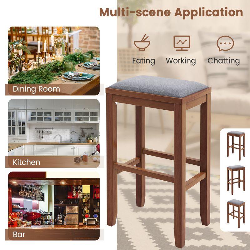 Winston Porter Upholstered Counter Stool with Solid Wood Frame (Set of 2)