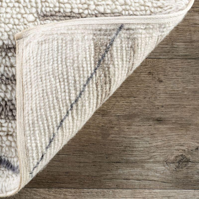 Nuloom Pick-Up-Sticks Machine Washable Wool Area Rug, 4' x 6', Ivory