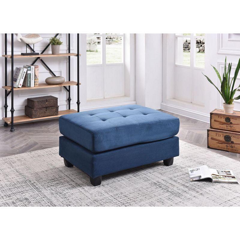 Passion Furniture Malone Chocolate Tufted Ottoman