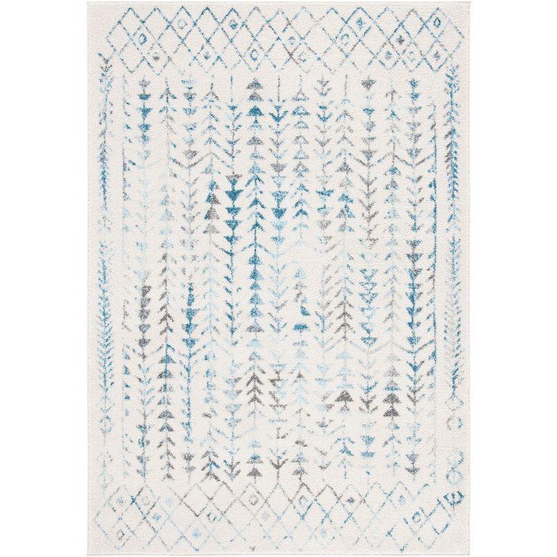 Tulum TUL262 Power Loomed Area Rug - Ivory/Turquoise - 6'x9' - Safavieh.